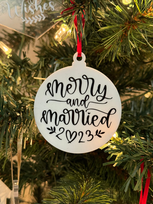 Merry and Married 2023 Ornament